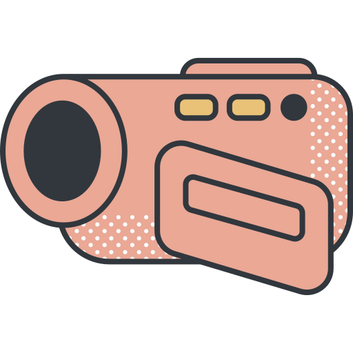 kamera wideo Detailed Offset Lineal color ikona
