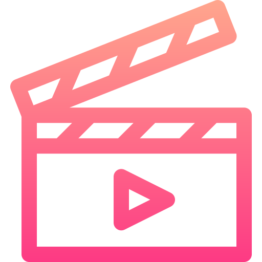 clapperboard Basic Gradient Lineal color icon