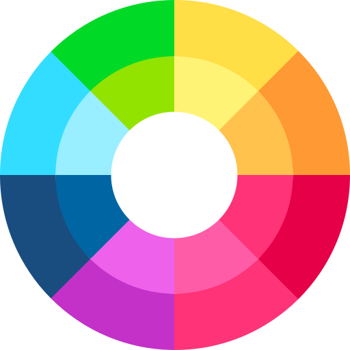 Цветовой круг Basic Straight Flat иконка