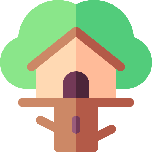 domek na drzewie Basic Rounded Flat ikona