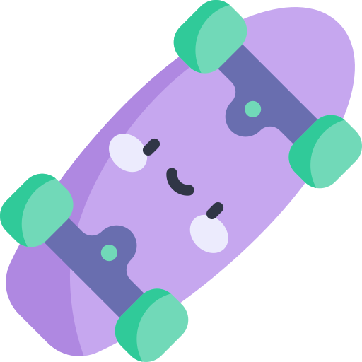 스케이트 보드 Kawaii Flat icon