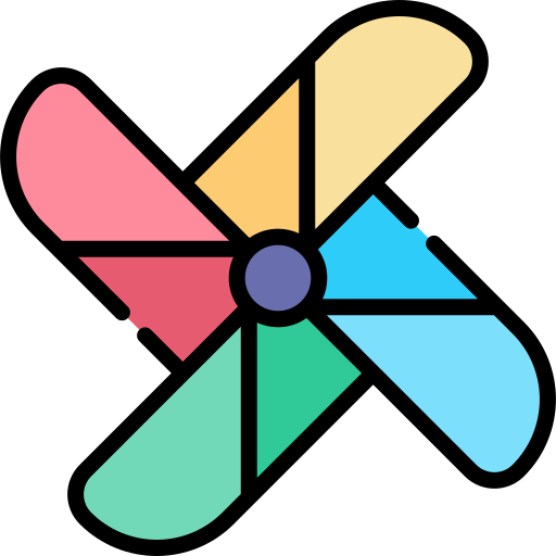 pinwheel Kawaii Lineal color icoon