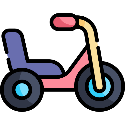 tricycle Kawaii Lineal color Icône