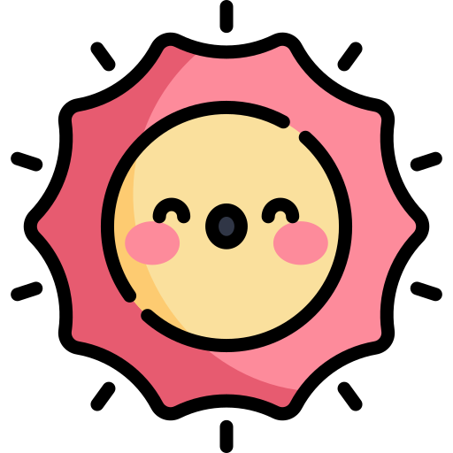 sonne Kawaii Lineal color icon