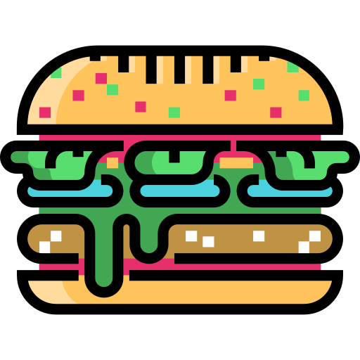 hamburguesa Detailed Straight Lineal color icono