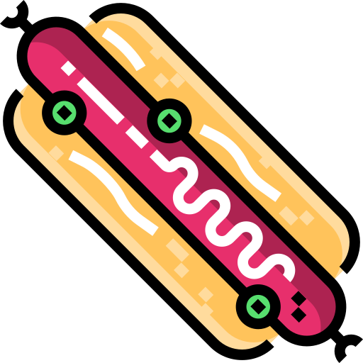 hot dog Detailed Straight Lineal color icona