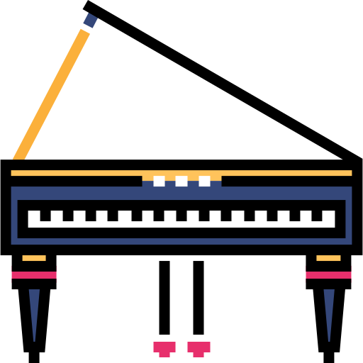 piano de cola Detailed Straight Lineal color icono