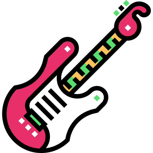 Electric guitar Detailed Straight Lineal color icon