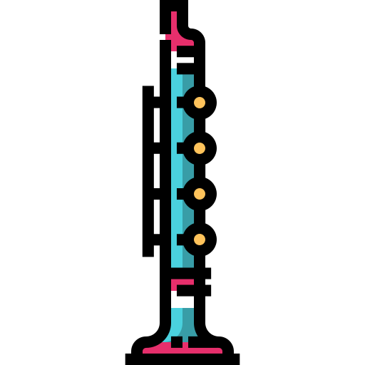 clarinete Detailed Straight Lineal color icono