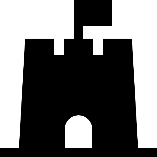 castillo de arena Basic Straight Filled icono