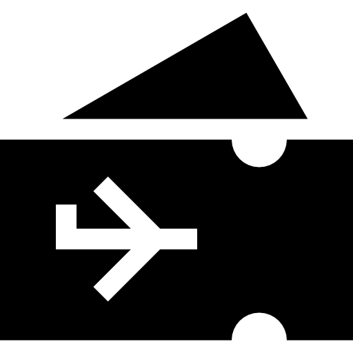 bilet na samolot Basic Straight Filled ikona