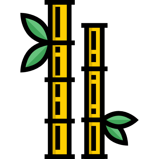 Бамбук Detailed Straight Lineal color иконка