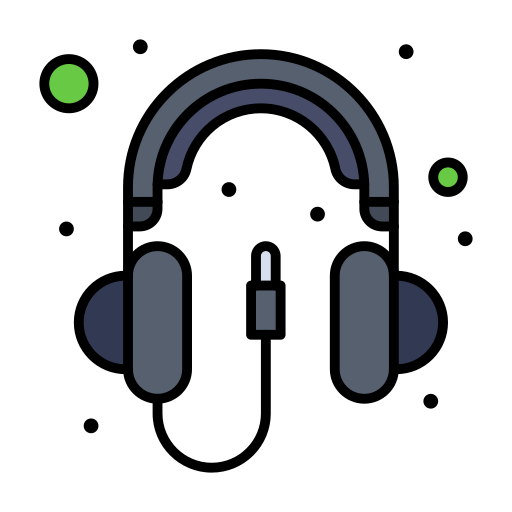 Headphone Flatart Icons Lineal Color icon