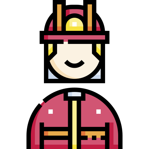 消防士 Detailed Straight Lineal color icon
