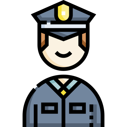 Policeman Detailed Straight Lineal color icon