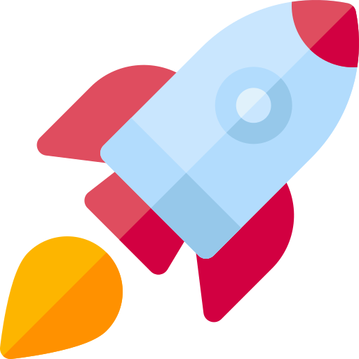 Rocket Basic Rounded Flat icon