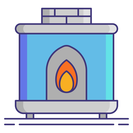 Fireplace Flaticons Lineal Color icon