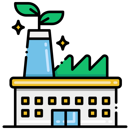 Green factory Flaticons Lineal Color icon