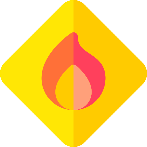 brandbaar Basic Rounded Flat icoon