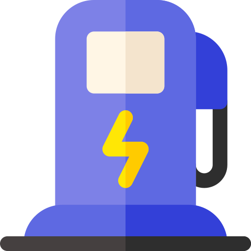 elektrisch station Basic Rounded Flat icoon