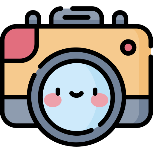 cámara fotográfica Kawaii Lineal color icono