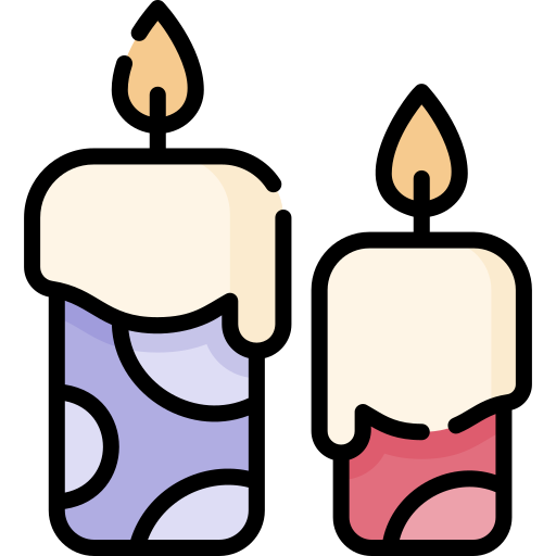 velas Kawaii Lineal color icono