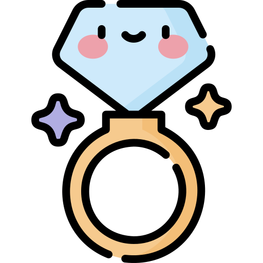 diamant-ring Kawaii Lineal color icon