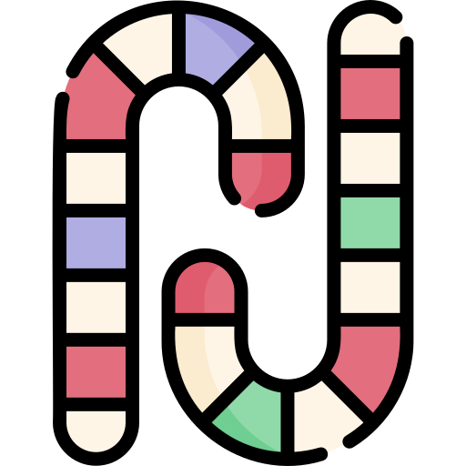 사탕 지팡이 Kawaii Lineal color icon