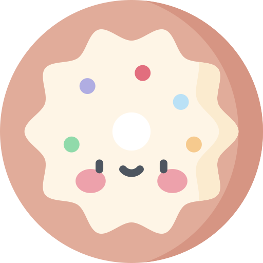 Пончик Kawaii Flat иконка