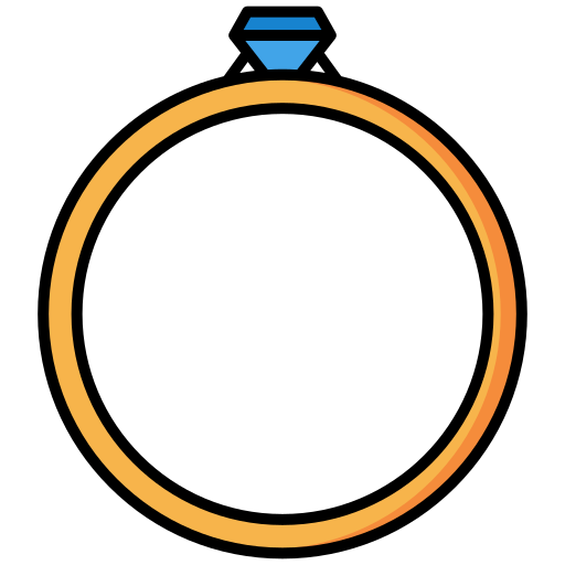 anillo de bodas Generic Outline Color icono