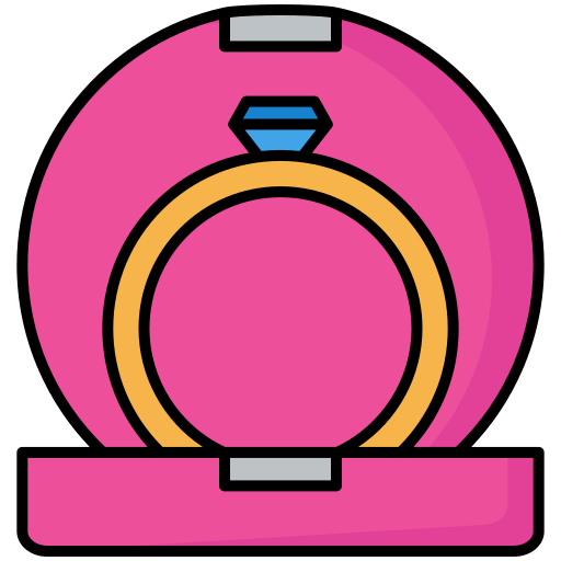 anillo de bodas Generic Outline Color icono