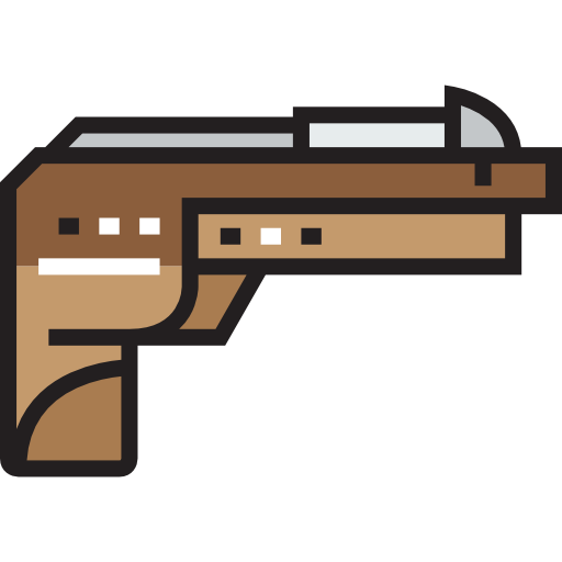 Gun Detailed Straight Lineal color icon