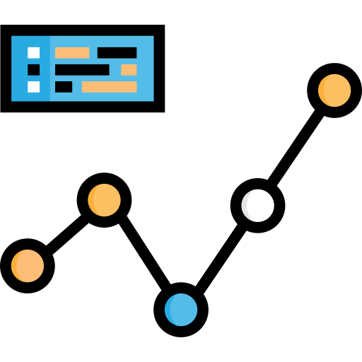 gráfico de linea Detailed Straight Lineal color icono