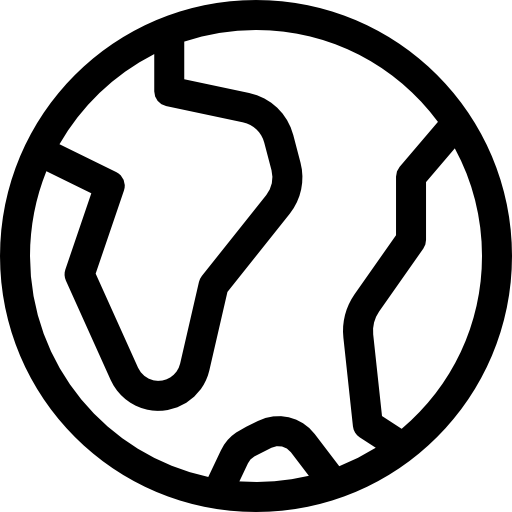 mapa świata Basic Rounded Lineal ikona