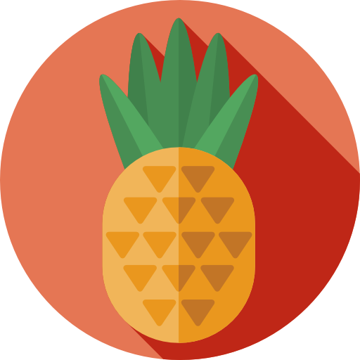 Pineapple Flat Circular Flat icon