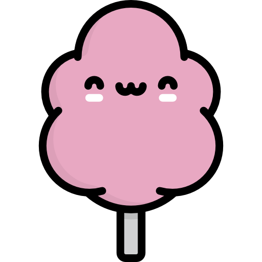 Cotton candy Kawaii Lineal color icon