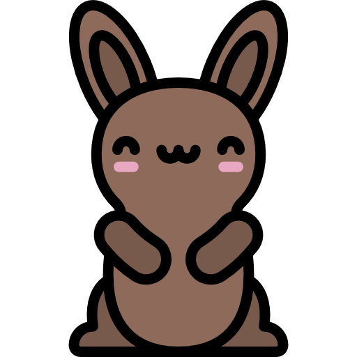 Chocolate bunny Kawaii Lineal color icon