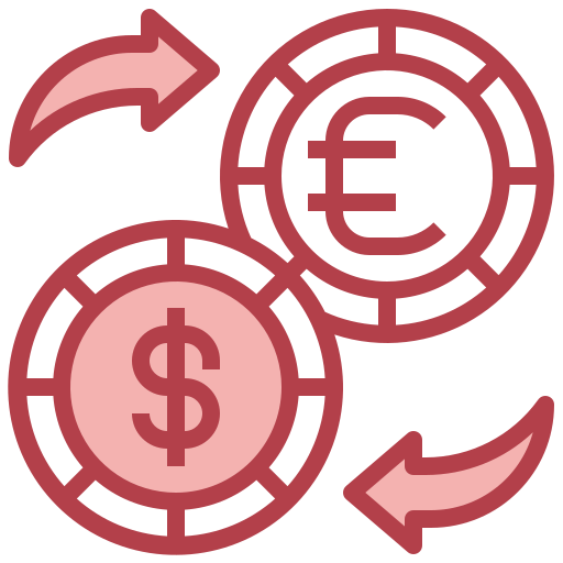Currency exchange Surang Red icon