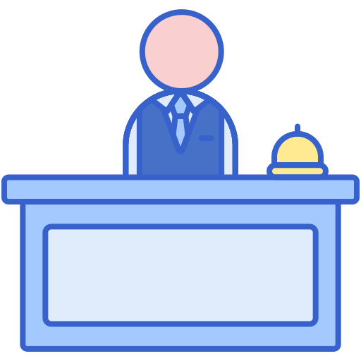 Reception desk Flaticons Lineal Color icon