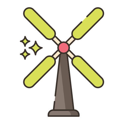Windmills Flaticons Lineal Color icon