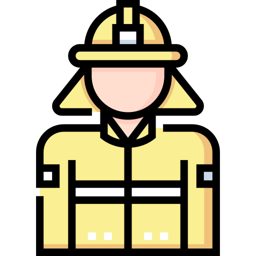 Firefighter Detailed Straight Lineal color icon
