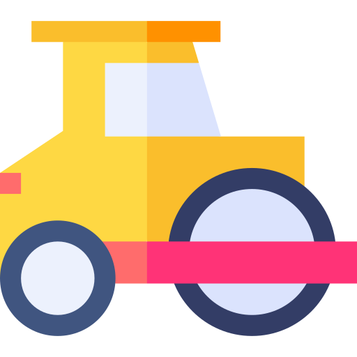 Road roller Basic Straight Flat icon