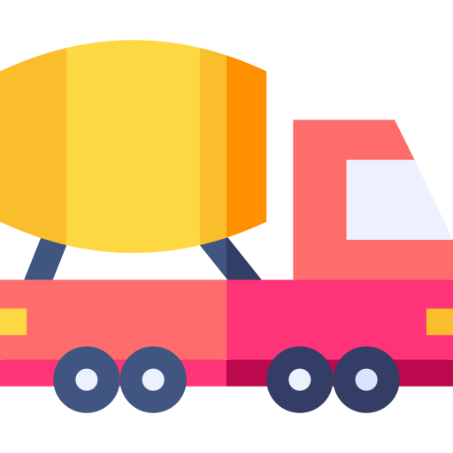 mixer vrachtwagen Basic Straight Flat icoon