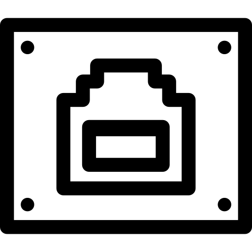 ethernet Basic Rounded Lineal icona