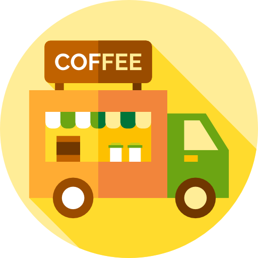 커피 트럭 Flat Circular Flat icon