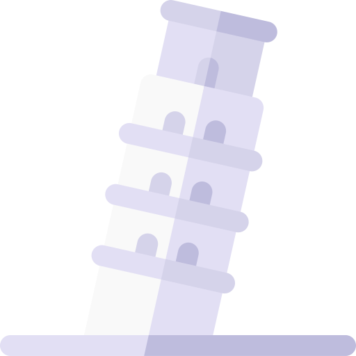 krzywa wieża w pizie Basic Rounded Flat ikona
