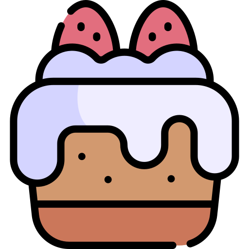 torta Kawaii Lineal color icona