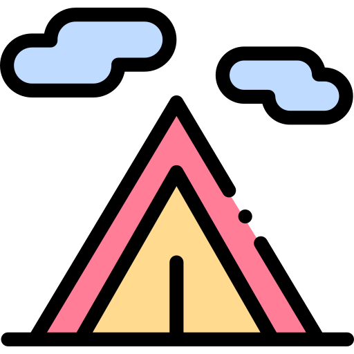 キャンプのテント Detailed Rounded Lineal color icon
