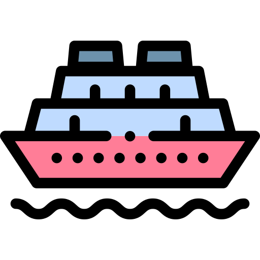Cruise ship Detailed Rounded Lineal color icon