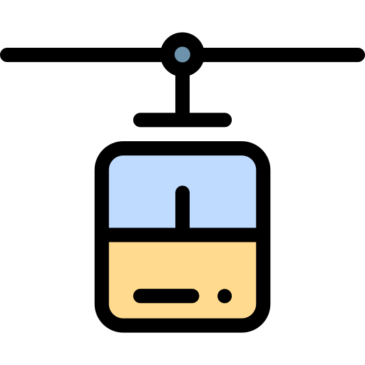 Cable car Detailed Rounded Lineal color icon